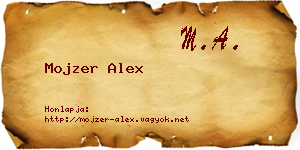 Mojzer Alex névjegykártya
